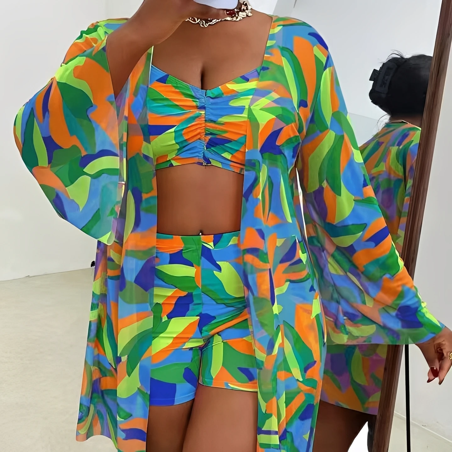 Купальник-бикини большого размера с высокой талией и кимоно, 3 предмета, для женщин, 4XL, 2026
Купальник-бикини большого размера с высокой талией и кимоно, 3 предмета, для женщин, 4XL, 2026