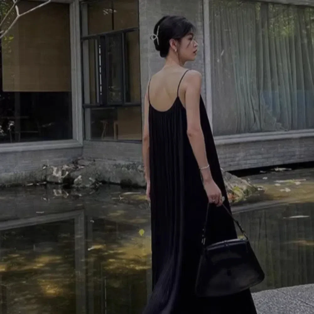 Fashion A-line Loose Sling Dress Round Neck Beachwear Sleeveless Long Dress Solid Color Beach Vacation Sundress Summer
Fashion A-line Loose Sling Dress Round Neck Beachwear Sleeveless Long Dress Solid Color Beach Vacation Sundress Summer