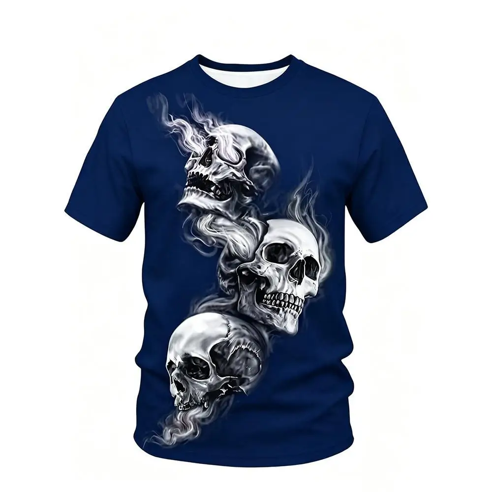 Men's 3D Skull Smoke Print T-shirt Navy Blue Casual Crew Neck Short Sleeve Top Streetwear Gothic Hip Hop Summer Fashion Tops
Men's 3D Skull Smoke Print T-shirt Navy Blue Casual Crew Neck Short Sleeve Top Streetwear Gothic Hip Hop Summer Fashion Tops