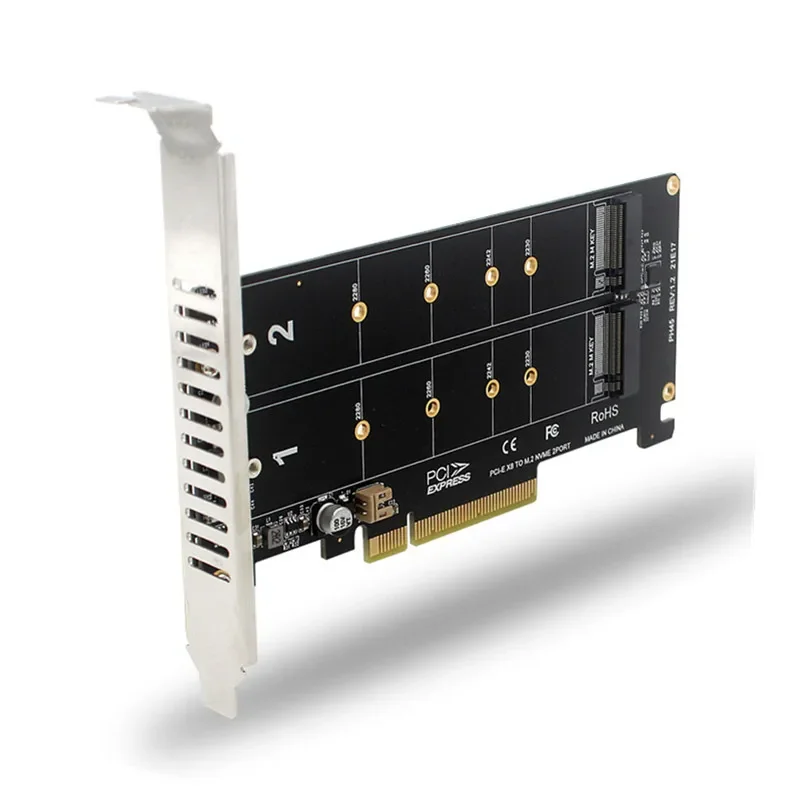 PCI-E X8 X16 Плата RAID с двойным диском NVME M.2 M KEY SSD Адаптер расширения Расширенная материнская плата PCI-E 3.0 4.0 Сплит-карта
PCI-E X8 X16 Плата RAID с двойным диском NVME M.2 M KEY SSD Адаптер расширения Расширенная материнская плата PCI-E 3.0 4.0 Сплит-карта