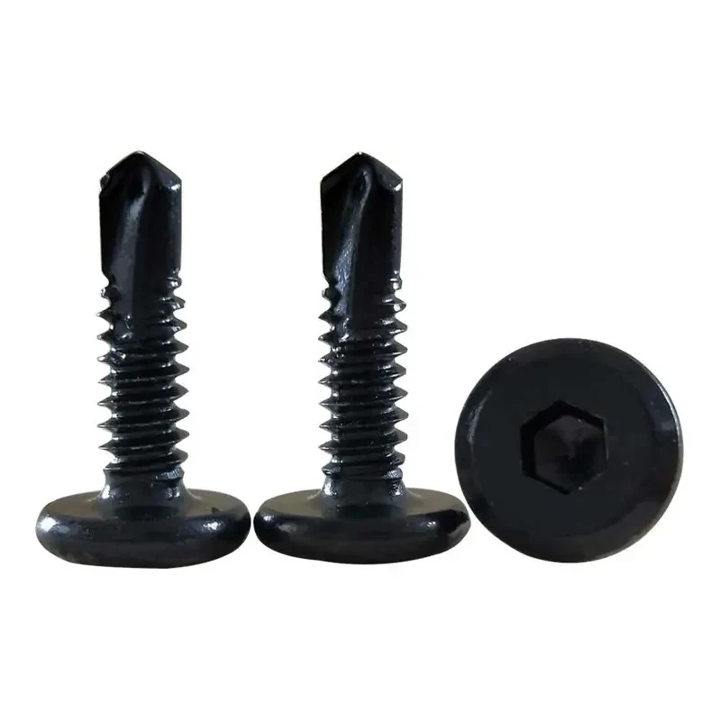 M5 M5.5 M6 M6.3 Chamfered Edge Drill Tail Screws 410 Stainless Steel Black Hex Socket Head Cap Self Drilling Fasteners
M5 M5.5 M6 M6.3 Chamfered Edge Drill Tail Screws 410 Stainless Steel Black Hex Socket Head Cap Self Drilling Fasteners