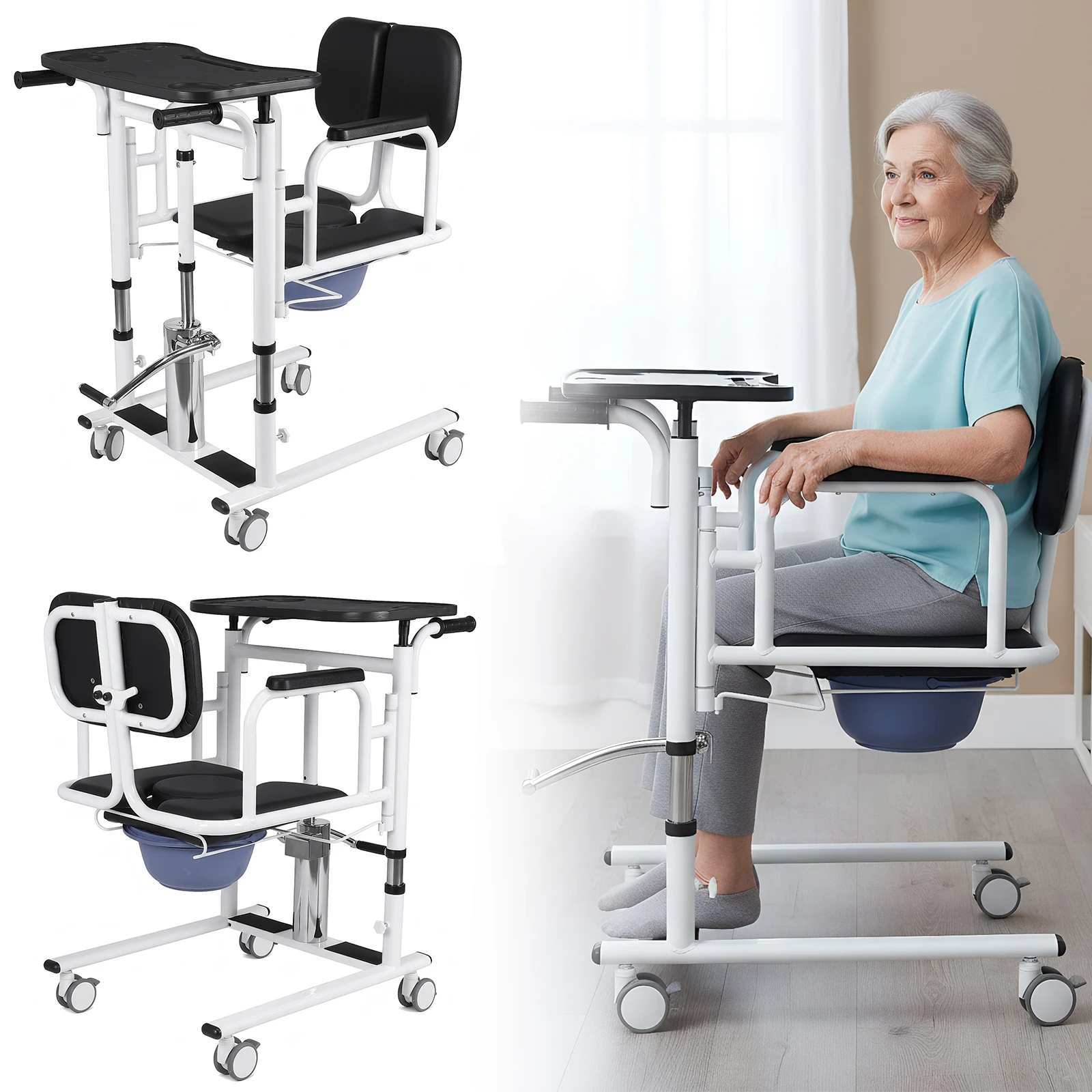 4 in 1 Footrest Hydraulic Lift Seat 300LBS Load Capacity Thickened Sponge Seat Anti-Slip For Paralyzed Patients Safety Equipment
4 in 1 Footrest Hydraulic Lift Seat 300LBS Load Capacity Thickened Sponge Seat Anti-Slip For Paralyzed Patients Safety Equipment