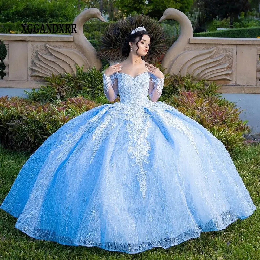 Бальное платье небесно-голубого цвета, мексиканское платье Quinceanera 2024, милое кружевное платье принцессы с длинным рукавом, праздничное платье на день рождения XV 15 лет
Бальное платье небесно-голубого цвета, мексиканское платье Quinceanera 2024, милое кружевное платье принцессы с длинным рукавом, праздничное платье на день рождения XV 15 лет