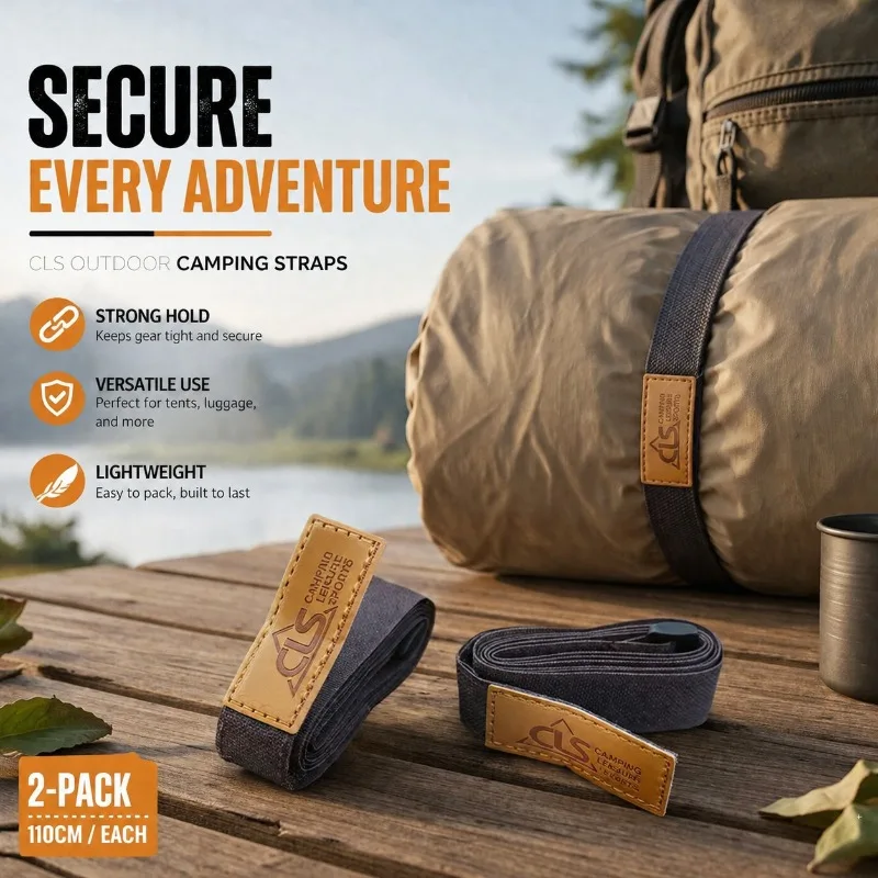 Outdoor Camping Binding Straps Travel Gear Luggage Tent Storage Fastening Belts Hook Loop Wrap Ropes 2 Pack Portable Field
Outdoor Camping Binding Straps Travel Gear Luggage Tent Storage Fastening Belts Hook Loop Wrap Ropes 2 Pack Portable Field