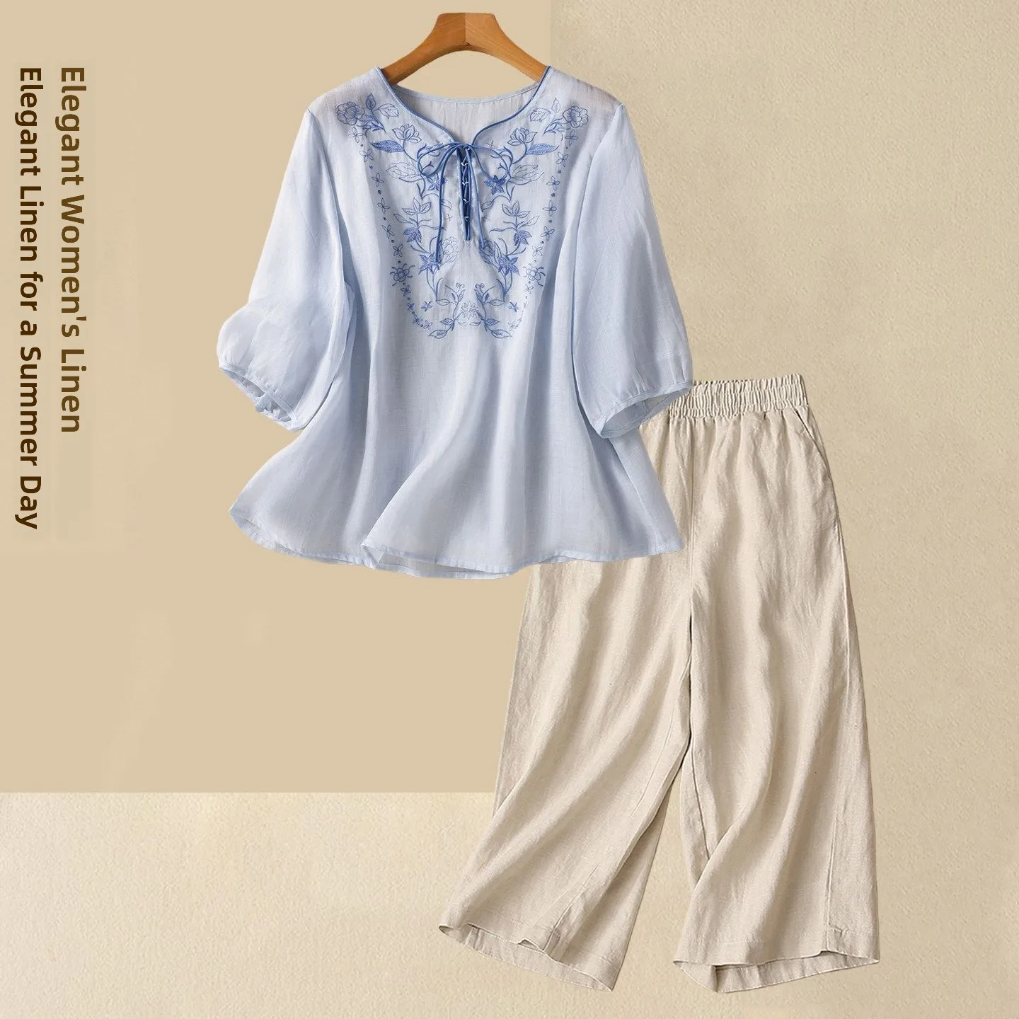 High-End plus Size Women's Cotton Linen Shirt Casual Pants Two-Piece Set Summer New Style Commute Artistic Floral Pattern
High-End plus Size Women's Cotton Linen Shirt Casual Pants Two-Piece Set Summer New Style Commute Artistic Floral Pattern