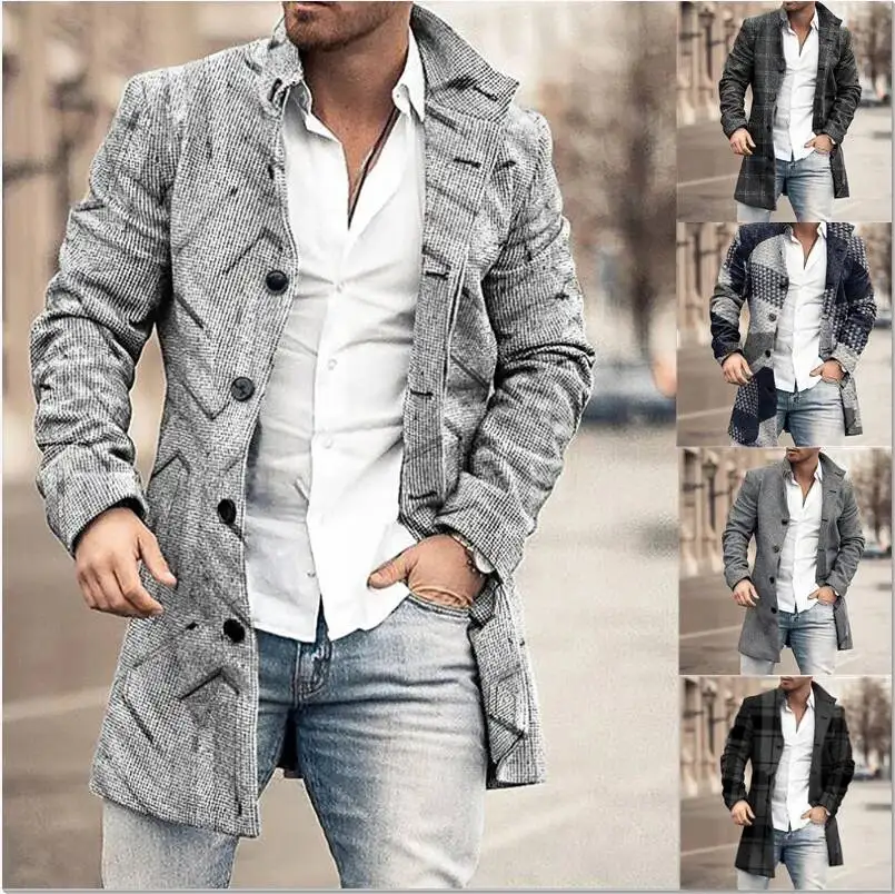 2026 Men's Casual Wool Blends Jacket Plaid Print Sleeve Buttoned Jackets Tops Male Warm Outerwear Long Coats Men 4XL
2026 Men's Casual Wool Blends Jacket Plaid Print Sleeve Buttoned Jackets Tops Male Warm Outerwear Long Coats Men 4XL