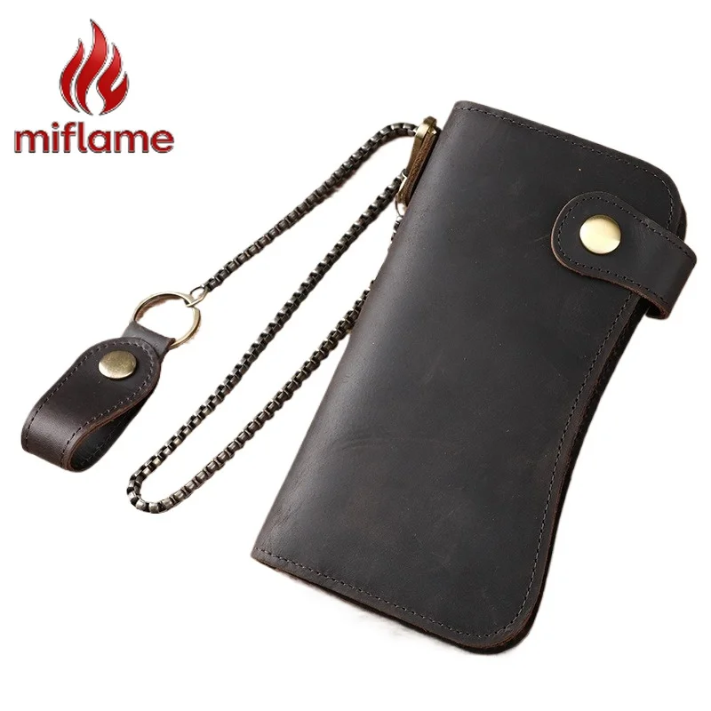 Men's Chain Wallet with Vintage Retro Genuine Crazy Horse Leather RFID Blocking Anti Theft Everyday Carry
Men's Chain Wallet with Vintage Retro Genuine Crazy Horse Leather RFID Blocking Anti Theft Everyday Carry