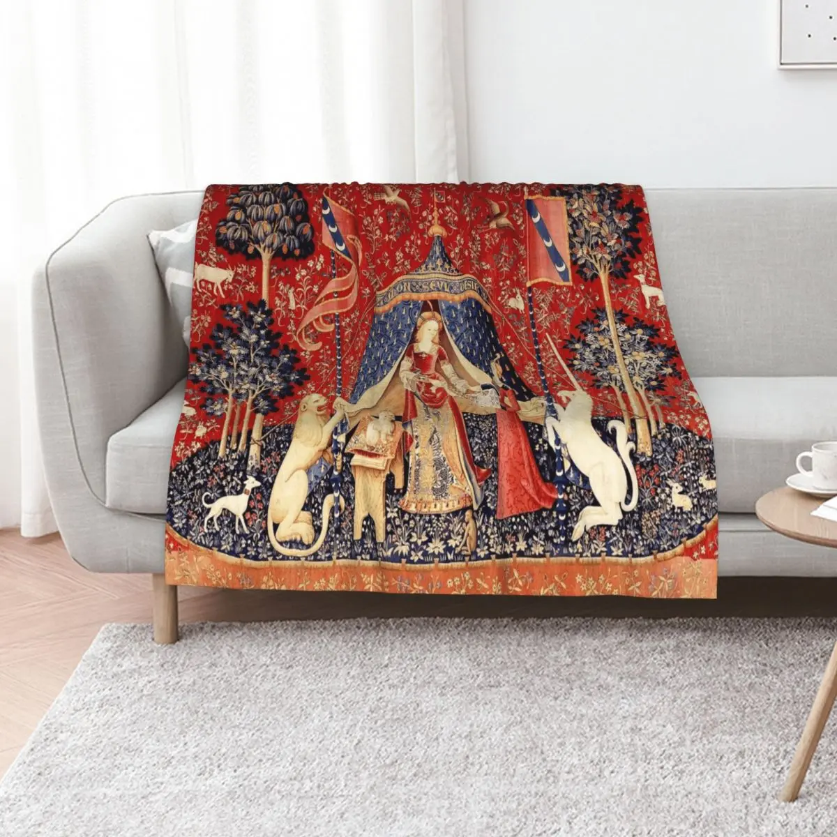 The Lady and the Unicorn: La Dame à la licorne - Medieval Unicorn Tapestry Throw Blanket Compact Warm Blanket for Car Road Trip
The Lady and the Unicorn: La Dame à la licorne - Medieval Unicorn Tapestry Throw Blanket Compact Warm Blanket for Car Road Trip