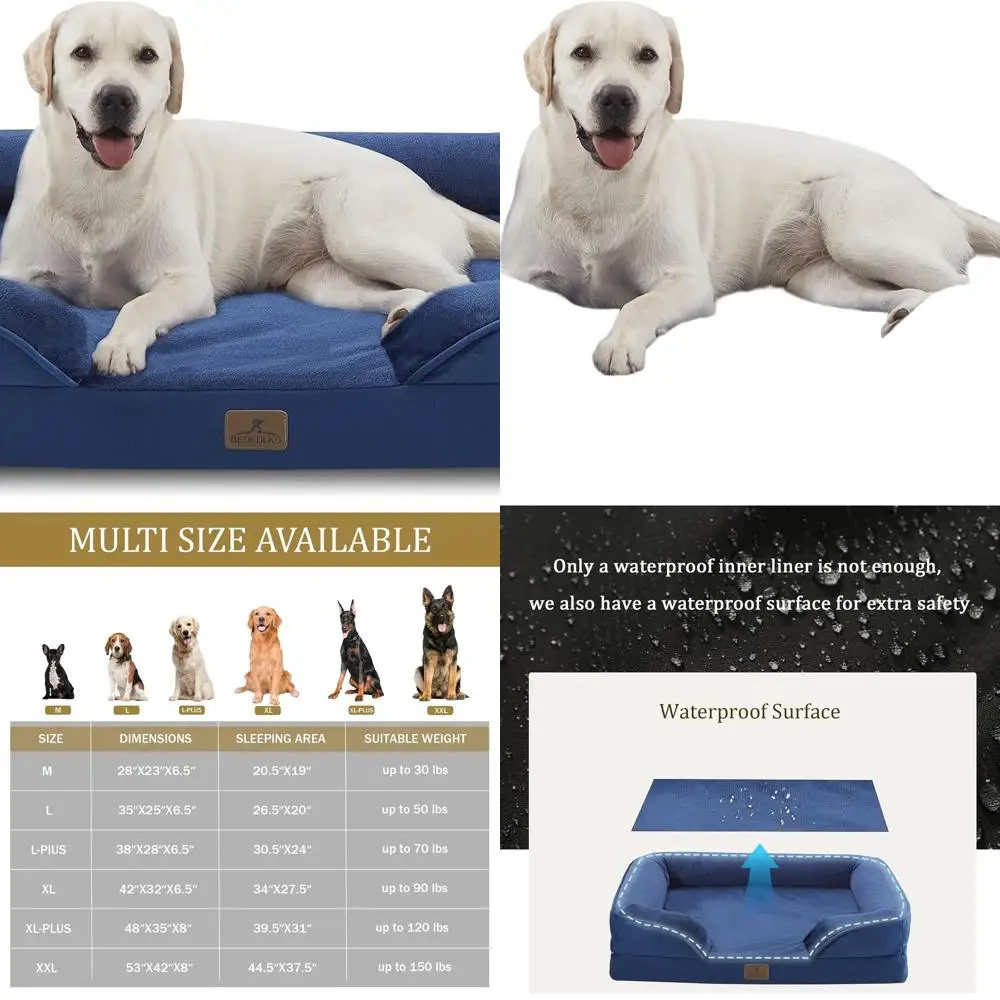 Ортопедический диван для собак XL, водонепроницаемый и съемный чехол, нескользящее основание, темно-синий для очень больших собак
Ортопедический диван для собак XL, водонепроницаемый и съемный чехол, нескользящее основание, темно-синий для очень больших собак