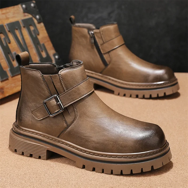 Hig Quality Solid Casual Work Shoes Autumn Winter British Zip Ankle Men's Boots for Men New Fashion Personalized Man Brand Shoe
Hig Quality Solid Casual Work Shoes Autumn Winter British Zip Ankle Men's Boots for Men New Fashion Personalized Man Brand Shoe