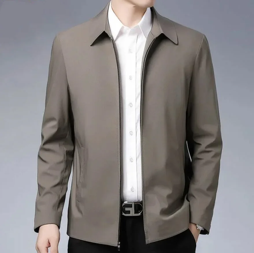 Men Jacket Elegant Mid-aged Men's Lapel Jacket with Zipper Closure Pockets for Formal Business or Casual Wear in Spring Fall
Men Jacket Elegant Mid-aged Men's Lapel Jacket with Zipper Closure Pockets for Formal Business or Casual Wear in Spring Fall