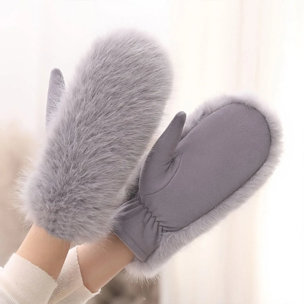 Fashion Fleece Lining Winter Gloves Keep Warm Windproof Gloves Thickened Furry Faux Fur Mittens for Women
Fashion Fleece Lining Winter Gloves Keep Warm Windproof Gloves Thickened Furry Faux Fur Mittens for Women