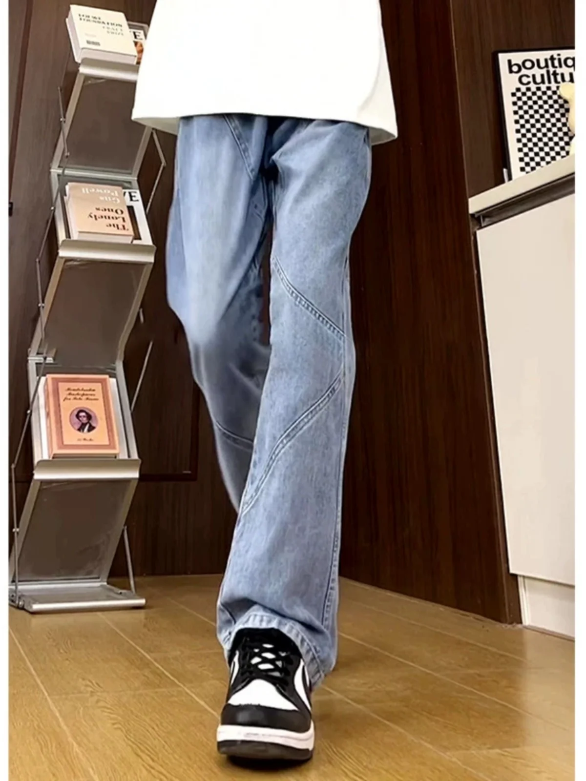 American Vibe Patchwork Jeans Men's Spring High Street Design Cool Straight Leggings Clean Fit Slimming Long Pants
American Vibe Patchwork Jeans Men's Spring High Street Design Cool Straight Leggings Clean Fit Slimming Long Pants