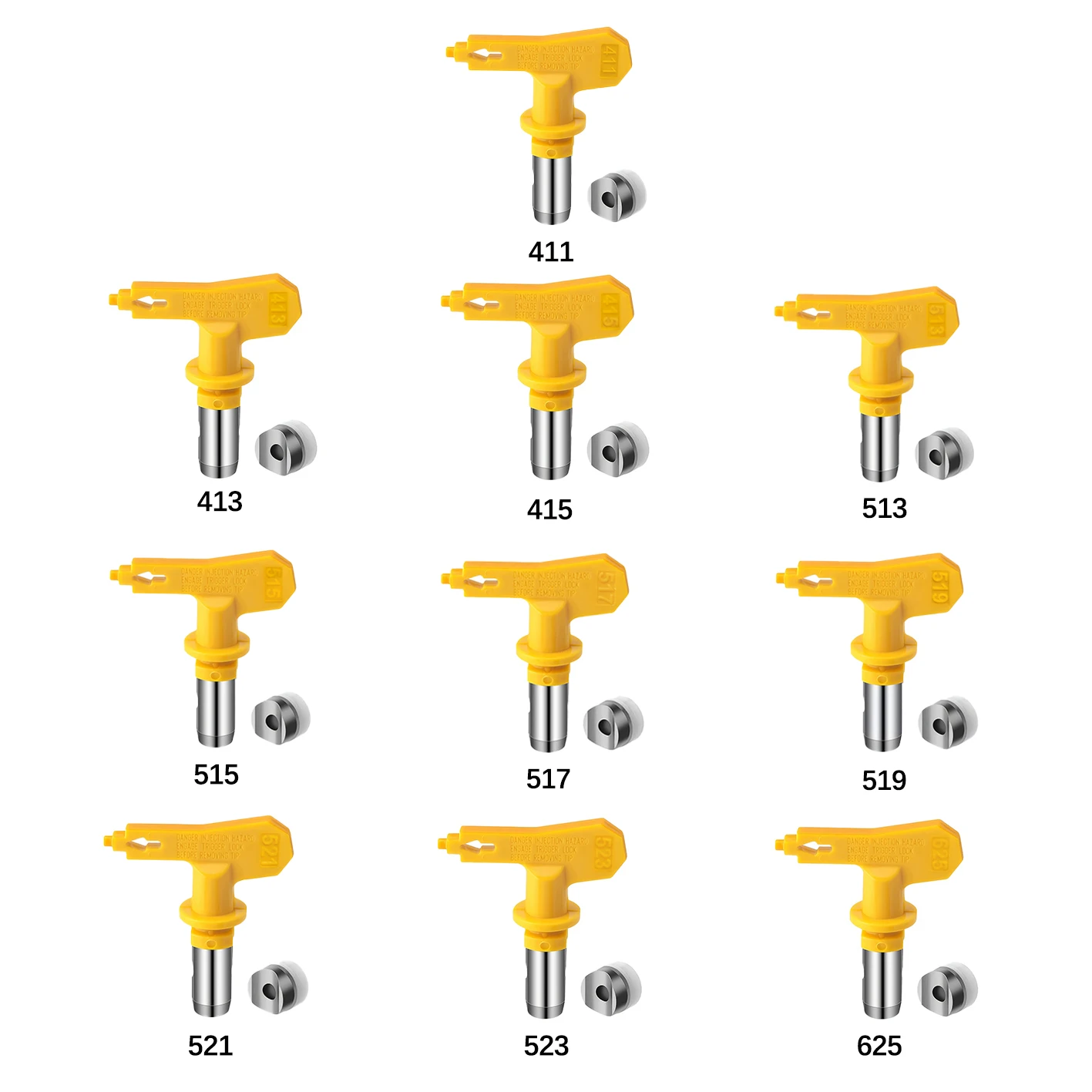 Reversible Airless Spray Tip 411/413/415/513/515/517/519/521/523/625 Easy Install Paint Sprayer Replacement for Wall Furniture
Reversible Airless Spray Tip 411/413/415/513/515/517/519/521/523/625 Easy Install Paint Sprayer Replacement for Wall Furniture
