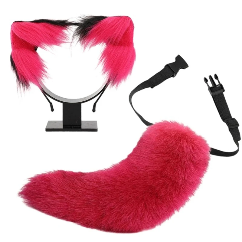 2Pcs Animal Cosplay Costume Fauxs Furs Wolf Cats Foxes Tail and Cats Ears Headbands Halloween Party Costume Accessories
2Pcs Animal Cosplay Costume Fauxs Furs Wolf Cats Foxes Tail and Cats Ears Headbands Halloween Party Costume Accessories