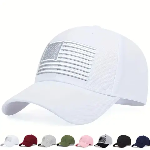 Unisex American Flag Embroidery Baseball Caps Spring and Autumn Outdoor Adjustable Casual Hats Hip Hop Hat Sunscreen Hat