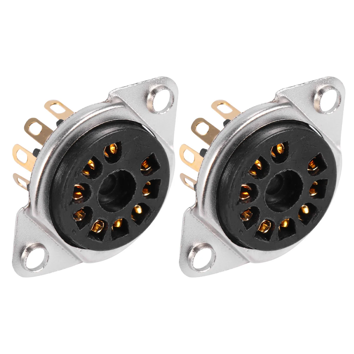 2Pcs Guitar Tube Base 9-Pin Audio Amplifier Socket Black Golden Chassis Mount Tube Holder Guitar Sound Amplifier Accessory
2Pcs Guitar Tube Base 9-Pin Audio Amplifier Socket Black Golden Chassis Mount Tube Holder Guitar Sound Amplifier Accessory