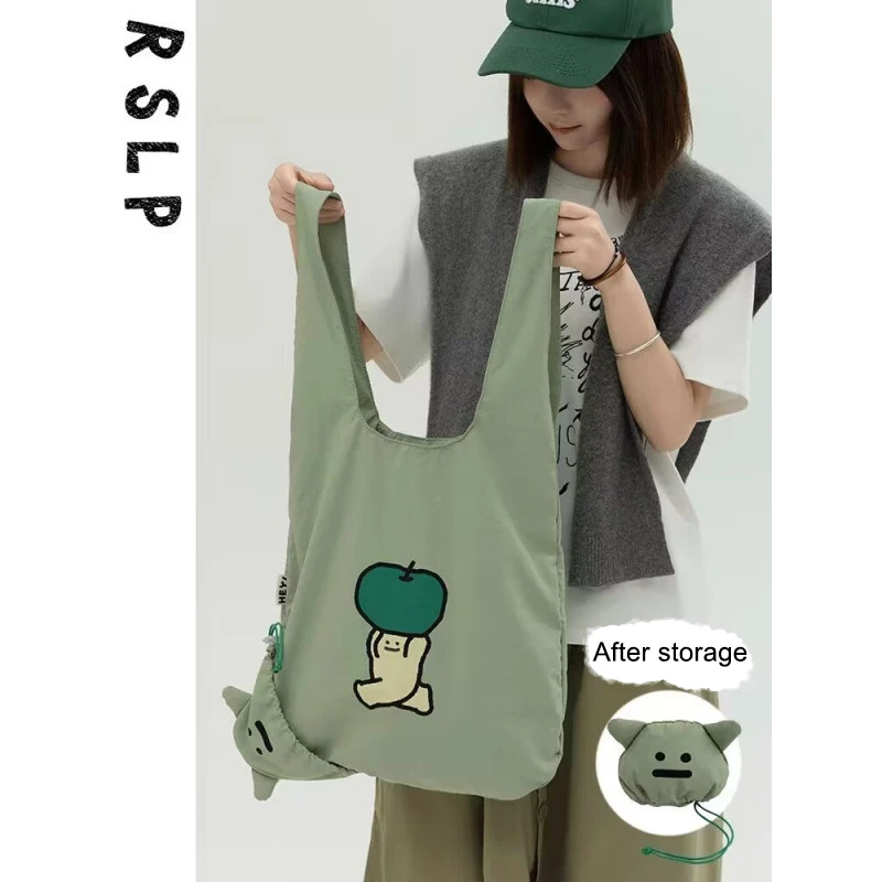 Storage Bag Green Large-capacity Cartoon Printing Fashionable Cute Portable Shoulder Light Friendly Shopping Cloth Bag Folding
Storage Bag Green Large-capacity Cartoon Printing Fashionable Cute Portable Shoulder Light Friendly Shopping Cloth Bag Folding