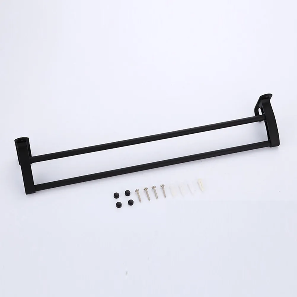 Double Pole Towel Bar in Black Space Aluminum Wall Mounted Bathroom Kitchen Towel Rack Holder Rust Resistant Brushed Finish
Double Pole Towel Bar in Black Space Aluminum Wall Mounted Bathroom Kitchen Towel Rack Holder Rust Resistant Brushed Finish