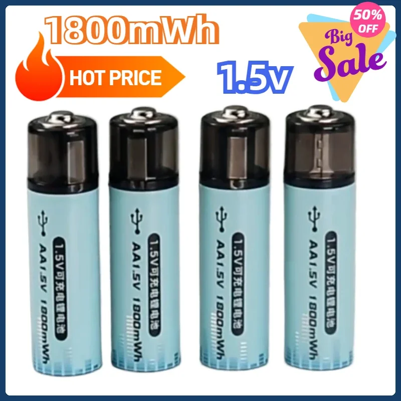 1800mWh 1.5v Rechargeable Battery USB Lithium Battery For Remote Control Mouse Small Fan Electric Toy Pilas 1 5v Recargables Aa
1800mWh 1.5v Rechargeable Battery USB Lithium Battery For Remote Control Mouse Small Fan Electric Toy Pilas 1 5v Recargables Aa
