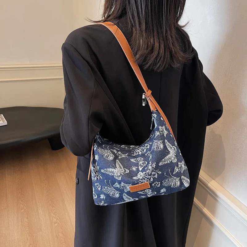 Women's Shoulder Bag Fashion Hand Bags Denim Canvas Wallet Portable Tote Handbags Small Square Bag Butterfly Crossbody Bags
Women's Shoulder Bag Fashion Hand Bags Denim Canvas Wallet Portable Tote Handbags Small Square Bag Butterfly Crossbody Bags