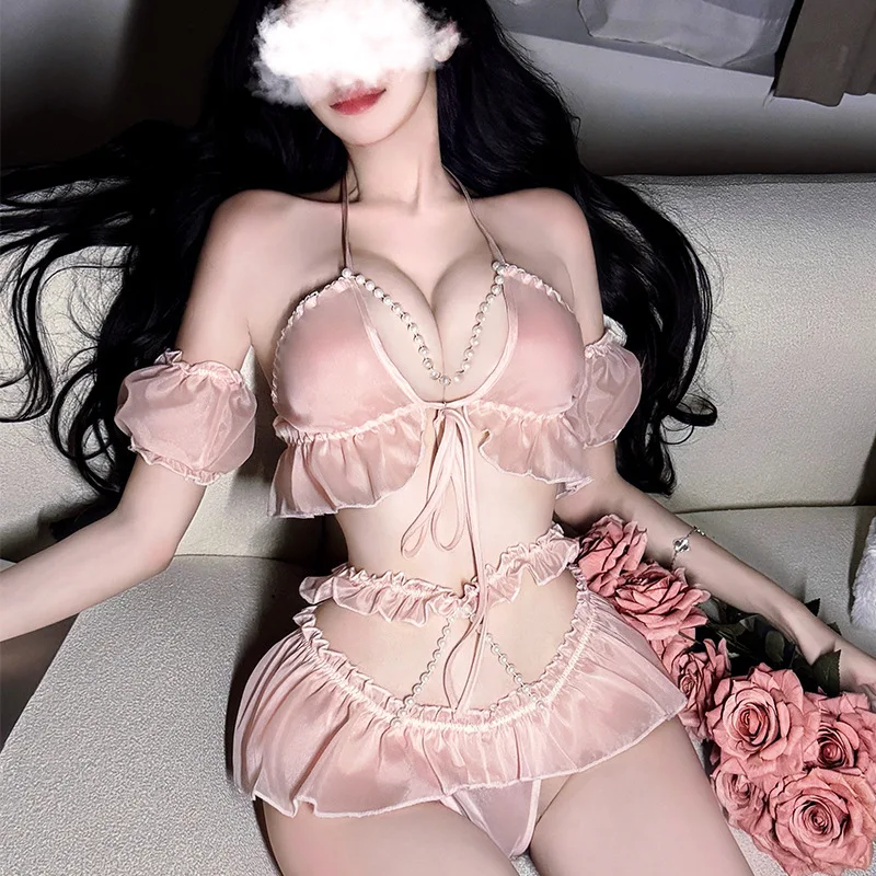 New Sexy Lingerie Women's Sexy Lace Camisole Hip Hugging Skirt Nightgown Uniform Temptation Three-point Pajamas Erotic Lingerie
New Sexy Lingerie Women's Sexy Lace Camisole Hip Hugging Skirt Nightgown Uniform Temptation Three-point Pajamas Erotic Lingerie