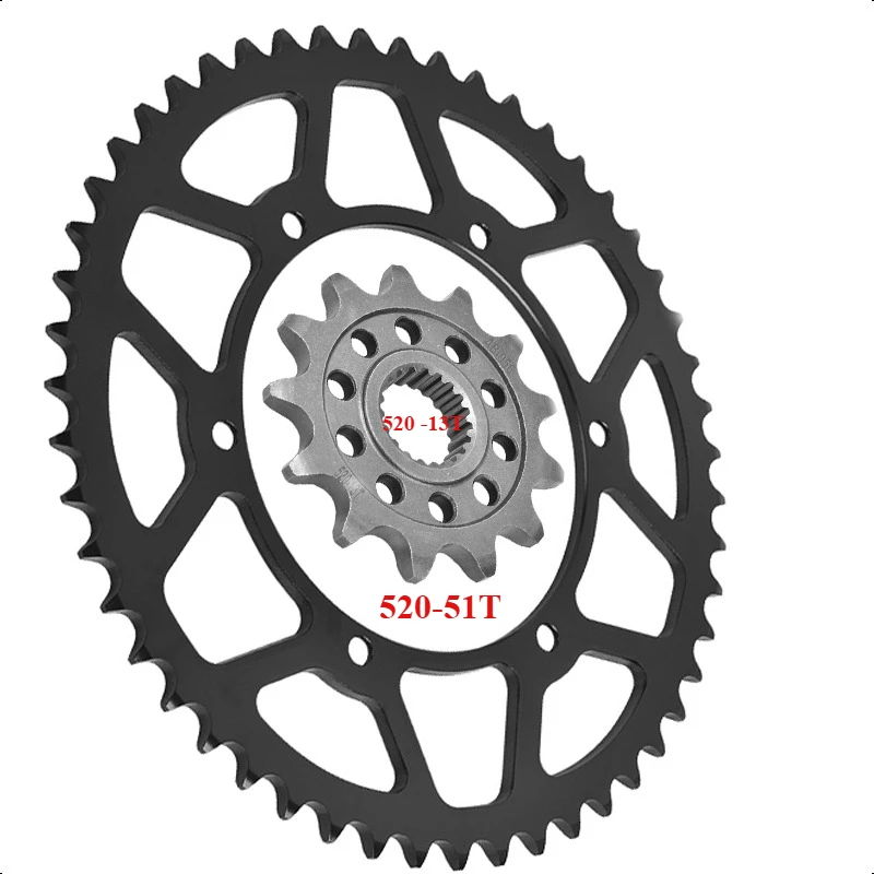 520 13T 51T Motorcycle Front Rear Sprocket Gear Wheel Cam for Kawasaki KX250 X DMF 2021-2023 KX250 X 2024
520 13T 51T Motorcycle Front Rear Sprocket Gear Wheel Cam for Kawasaki KX250 X DMF 2021-2023 KX250 X 2024