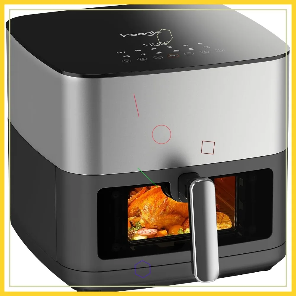 9QT Air Fryer with Large Window, Dual Heat, 12-in-1, 1700W
9QT Air Fryer with Large Window, Dual Heat, 12-in-1, 1700W