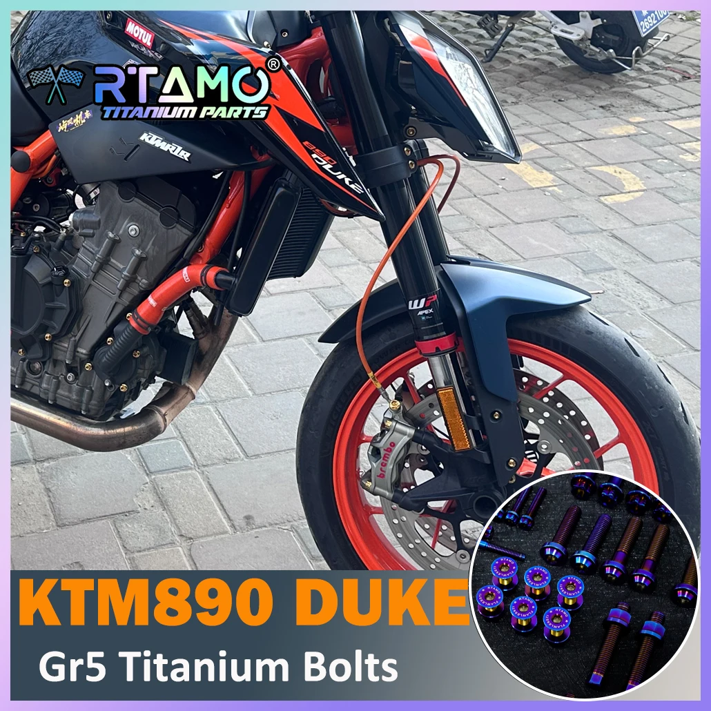 RTAMO Gr5 Titanium Bolts Oil Tank Cap Front ABS Line Brake Disc Fender Caliper Screws Engine Clutch Right Crankcase for KTM890
RTAMO Gr5 Titanium Bolts Oil Tank Cap Front ABS Line Brake Disc Fender Caliper Screws Engine Clutch Right Crankcase for KTM890