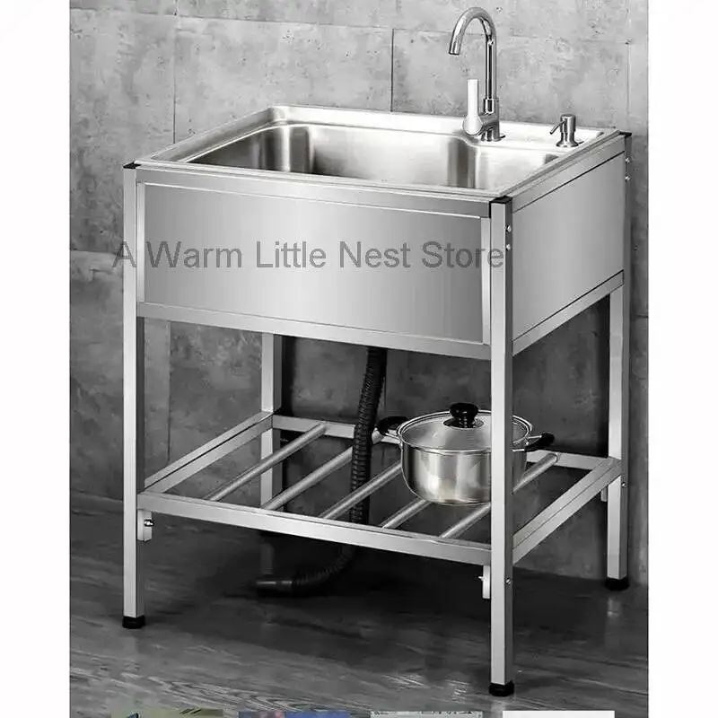 Double Basin Simple Kitchen Sink for Dining Room Reinforced Bracket Metal Sinks Modern Floor Standing Kitchen Sinks for Home
Double Basin Simple Kitchen Sink for Dining Room Reinforced Bracket Metal Sinks Modern Floor Standing Kitchen Sinks for Home