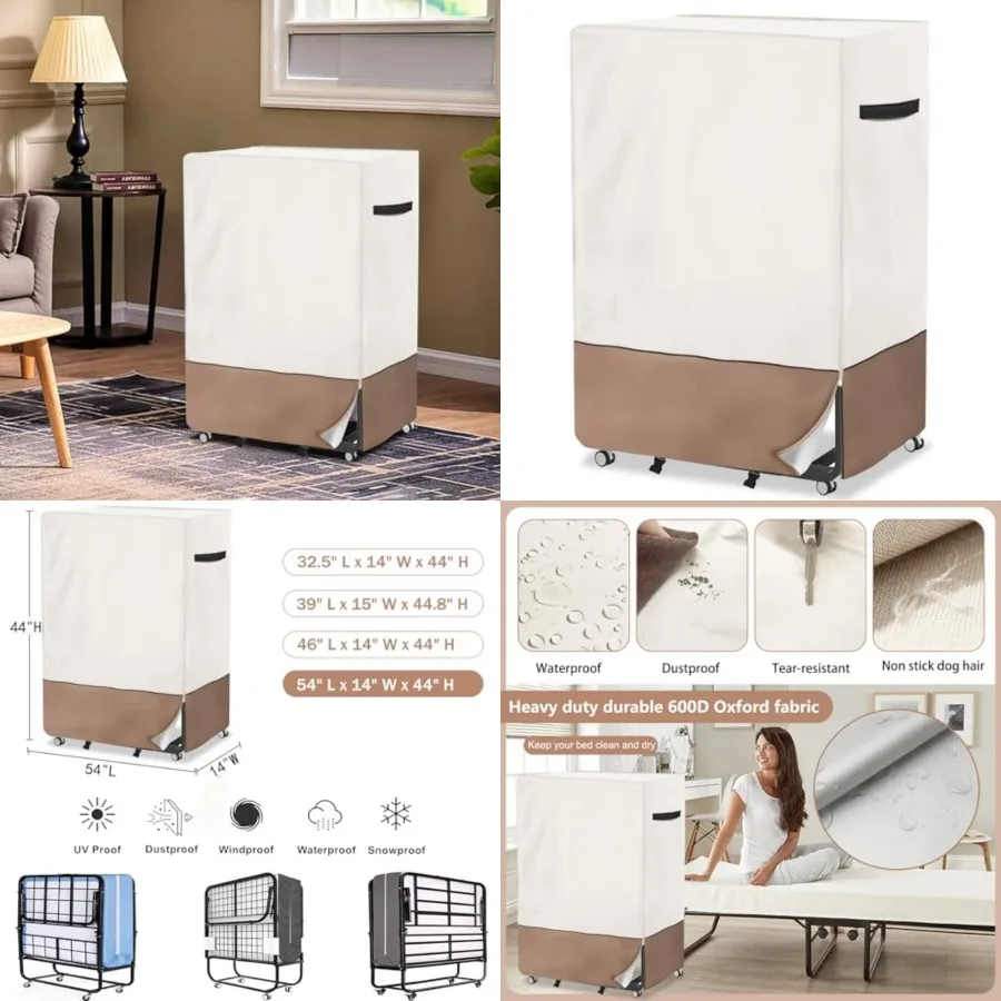 Rollaway Bed Storage Cover, Heavy Duty Waterproof Universal Foldg Bed Storage Cover with Zipper for Tw Size 75" x 54'' Foldg Be
Rollaway Bed Storage Cover, Heavy Duty Waterproof Universal Foldg Bed Storage Cover with Zipper for Tw Size 75" x 54'' Foldg Be