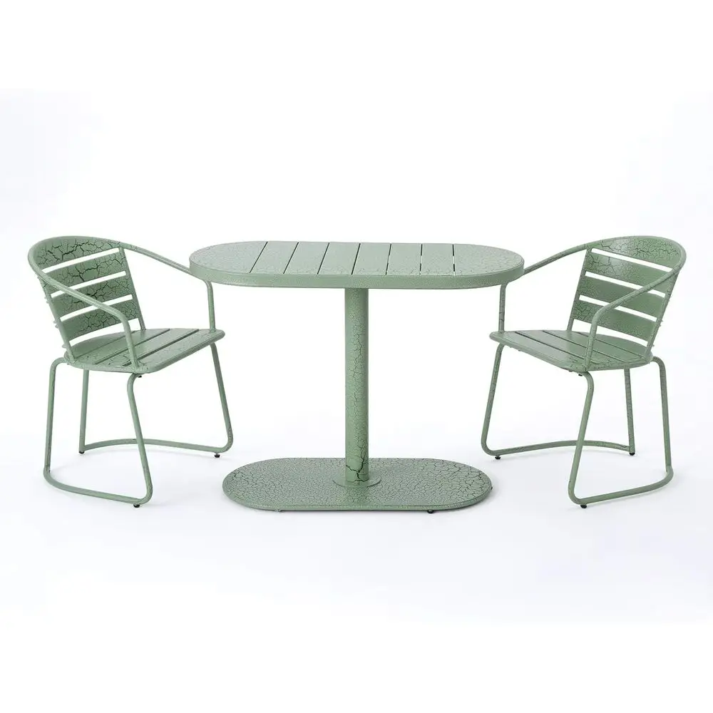 3-Piece Crackle Green Iron Outdoor Bistro Set
3-Piece Crackle Green Iron Outdoor Bistro Set
