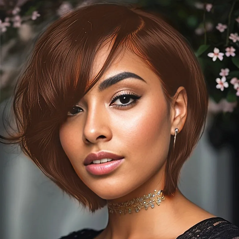 brown color13x4 frontal lace pixie wig short straight wig pixie cut human hair wig for women
brown color13x4 frontal lace pixie wig short straight wig pixie cut human hair wig for women