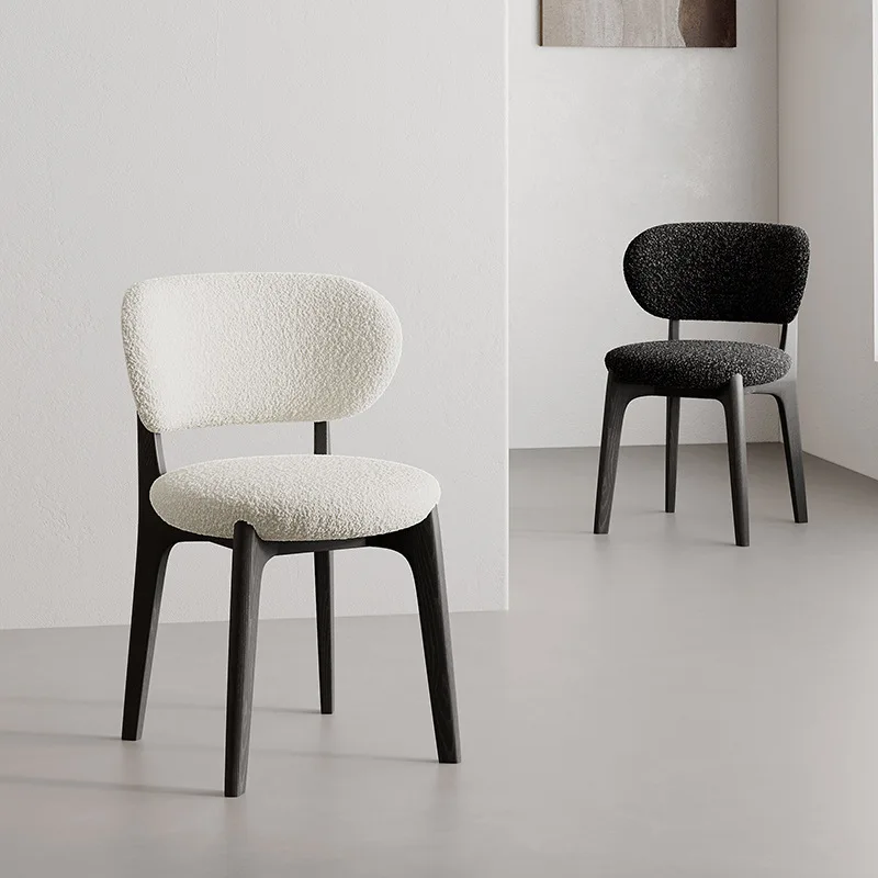 White wax solid wood dining chair household simple modern wabi style dining table and chairs
White wax solid wood dining chair household simple modern wabi style dining table and chairs