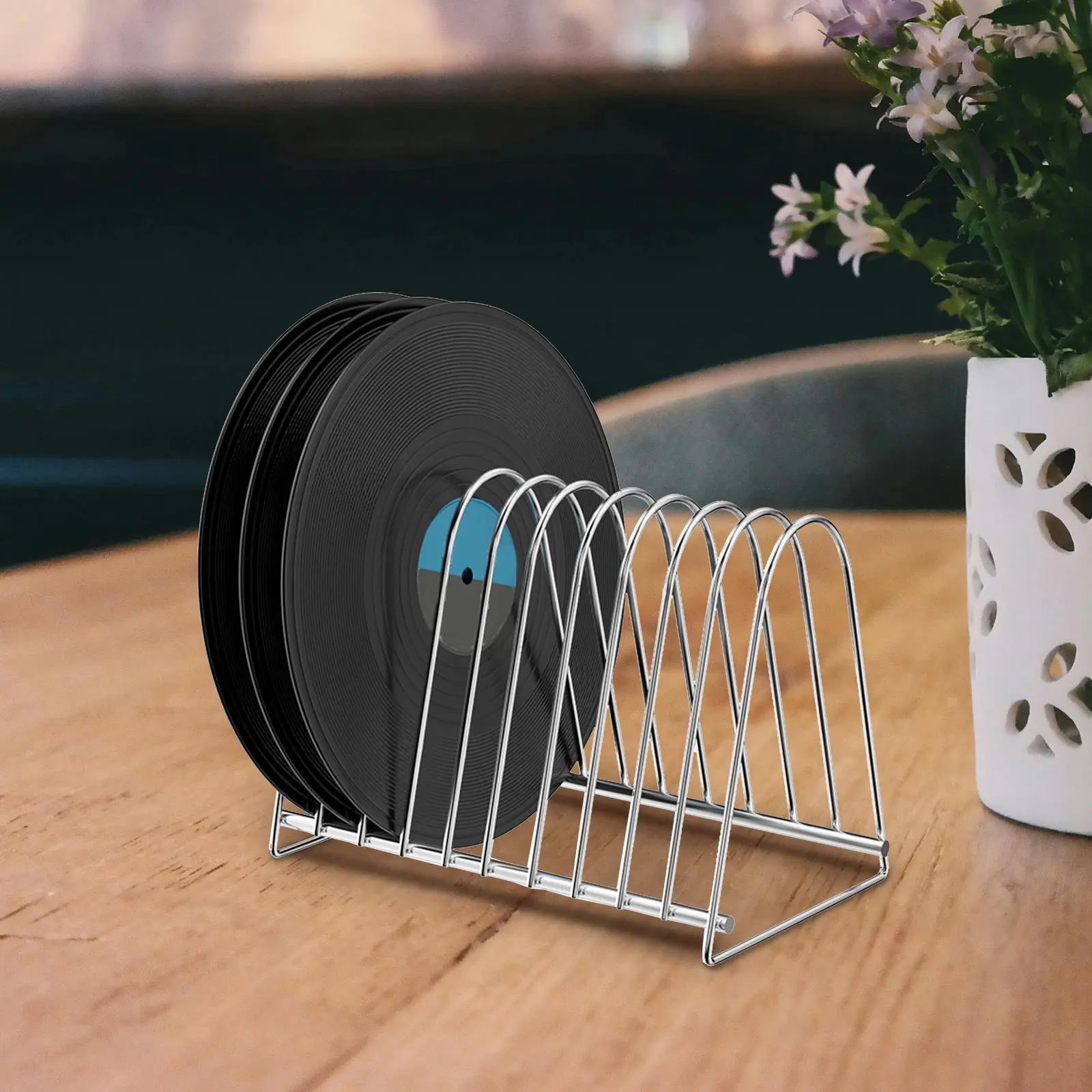 Vinyl Record Stand Stainless Steel Storage Rack Table Display Holder Multifunctional Cd Record Organizer Album Holder
Vinyl Record Stand Stainless Steel Storage Rack Table Display Holder Multifunctional Cd Record Organizer Album Holder