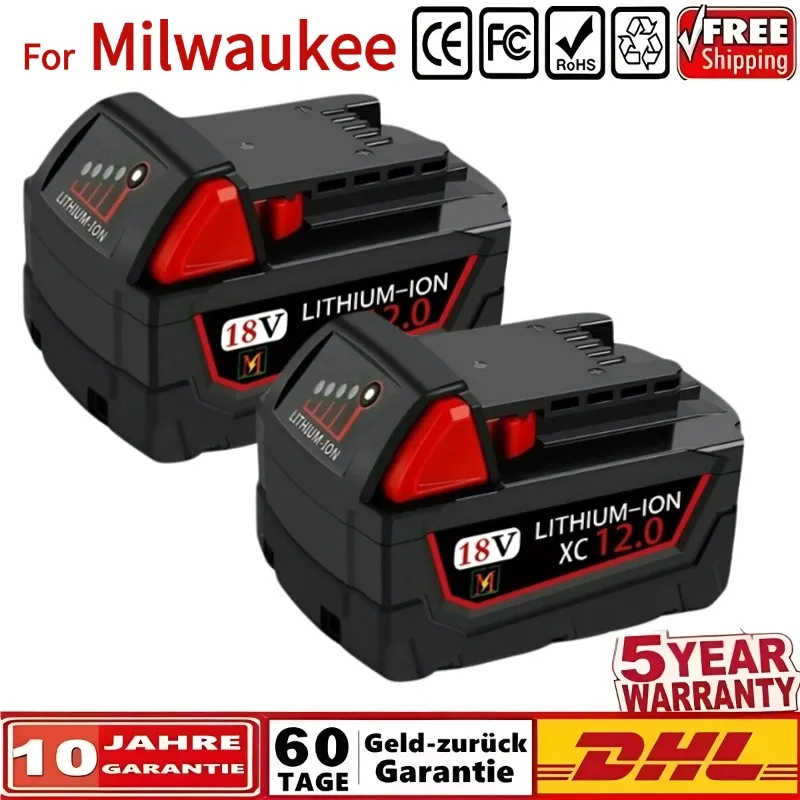 Оригинальный аккумулятор для электроинструмента Milwaukee M18 , Зарядное устройство, BR, XC, 18 В, 12000 мАч M18B5, 48-11-1860, Встроенный аккумулятор 21700
Оригинальный аккумулятор для электроинструмента Milwaukee M18 , Зарядное устройство, BR, XC, 18 В, 12000 мАч M18B5, 48-11-1860, Встроенный аккумулятор 21700