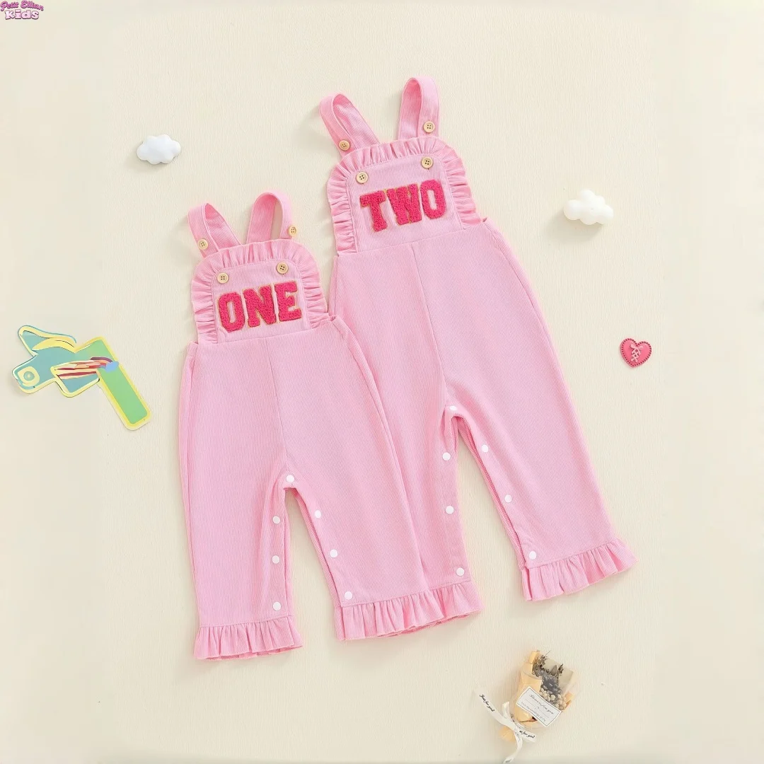 Baby Girl Clothes Cotton Ruffle Overalls Romper 6-18M Letter Embroidery First/Second Birthday Jumpsuit Pink Striped Party Outfit 
Baby Girl Clothes Cotton Ruffle Overalls Romper 6-18M Letter Embroidery First/Second Birthday Jumpsuit Pink Striped Party Outfit