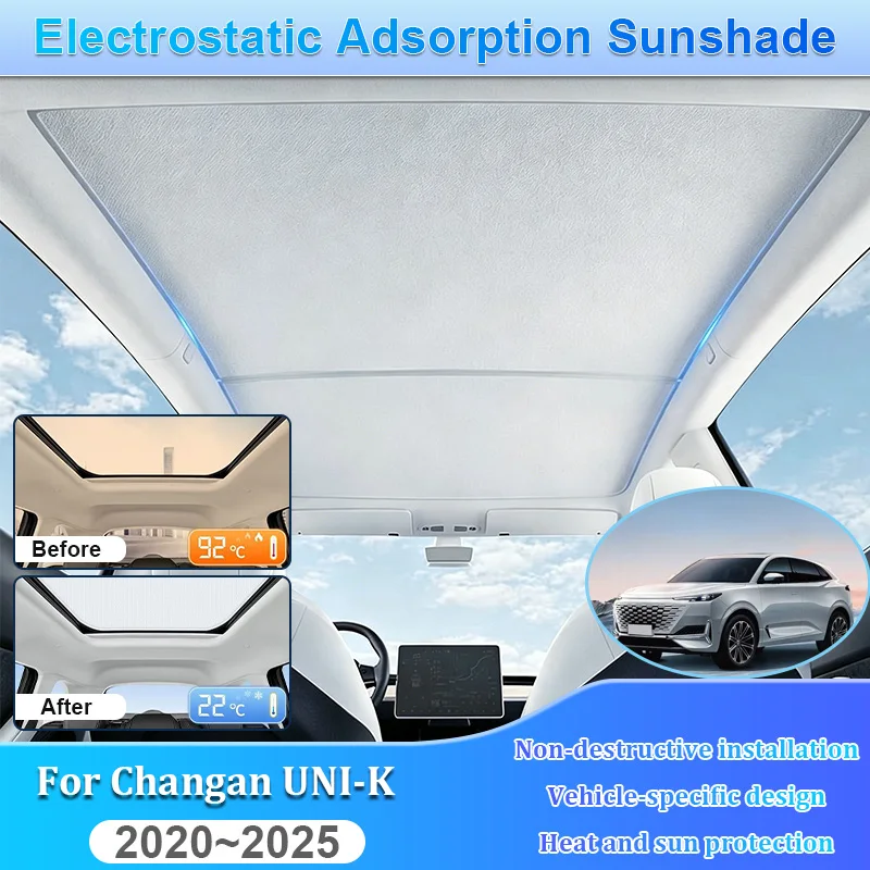 For Changan UNI-K 2020~2025 Accessories Electrostatic Adsorption Sunroof Sunshade Static Cling Panoramic Shade Sunscreen Parts
For Changan UNI-K 2020~2025 Accessories Electrostatic Adsorption Sunroof Sunshade Static Cling Panoramic Shade Sunscreen Parts