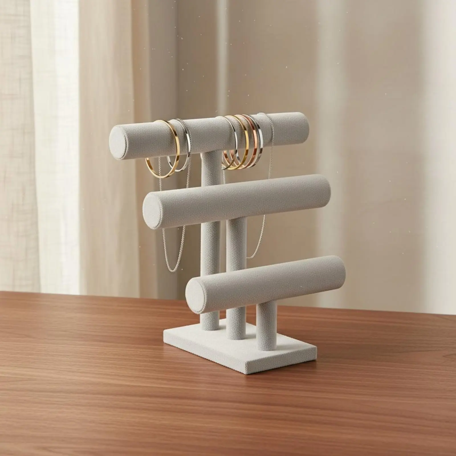 Bracelet Display Stand Velvet Covered Watch Bracelet Stand Jewelry Display Organizer Multi-Level Design
Bracelet Display Stand Velvet Covered Watch Bracelet Stand Jewelry Display Organizer Multi-Level Design