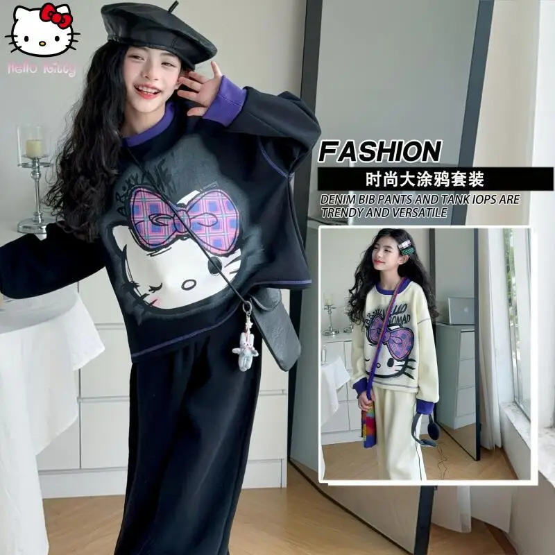 Комплект повседневной одежды Hello Kitty для девочек, детское осеннее пальто с капюшоном в стиле аниме Sanrio, новое модное пальто для подростков с принтом, спортивные штаны, рождественский подарок
Комплект повседневной одежды Hello Kitty для девочек, детское осеннее пальто с капюшоном в стиле аниме Sanrio, новое модное пальто для подростков с принтом, спортивные штаны, рождественский подарок