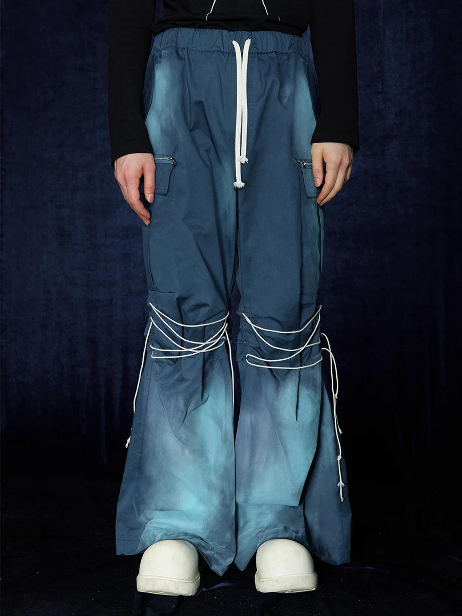 Design Niche Advanced Sense Adjustable Drawstring Blue spray-painted Micro Stretch Wide Leg Overalls
Design Niche Advanced Sense Adjustable Drawstring Blue spray-painted Micro Stretch Wide Leg Overalls