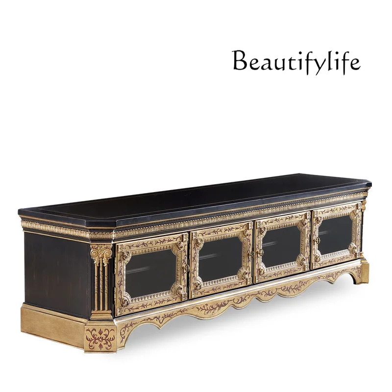 Nordic high-end retro TV cabinet European solid wood TV cabinet carved floor cabinet
Nordic high-end retro TV cabinet European solid wood TV cabinet carved floor cabinet