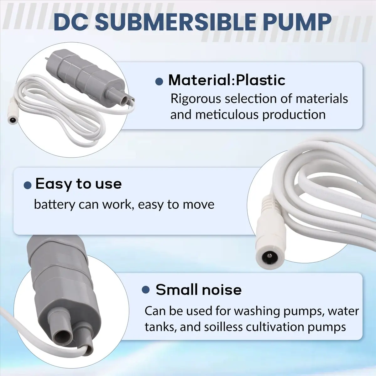 Small Pump Equipment Pump Vertical Pump 600L/H Brushless Magnetic Submersible Water Pump 5M Fish Pond JT550 Pump DC 24V
Small Pump Equipment Pump Vertical Pump 600L/H Brushless Magnetic Submersible Water Pump 5M Fish Pond JT550 Pump DC 24V