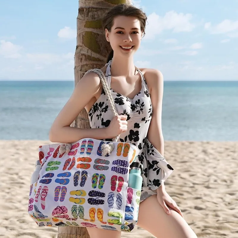 Large Beach Bag for Oversized Summer Tote with Rope Handles Zipper Closure Waterproof Travel Essentials for Pool Cruise Vacation
Large Beach Bag for Oversized Summer Tote with Rope Handles Zipper Closure Waterproof Travel Essentials for Pool Cruise Vacation