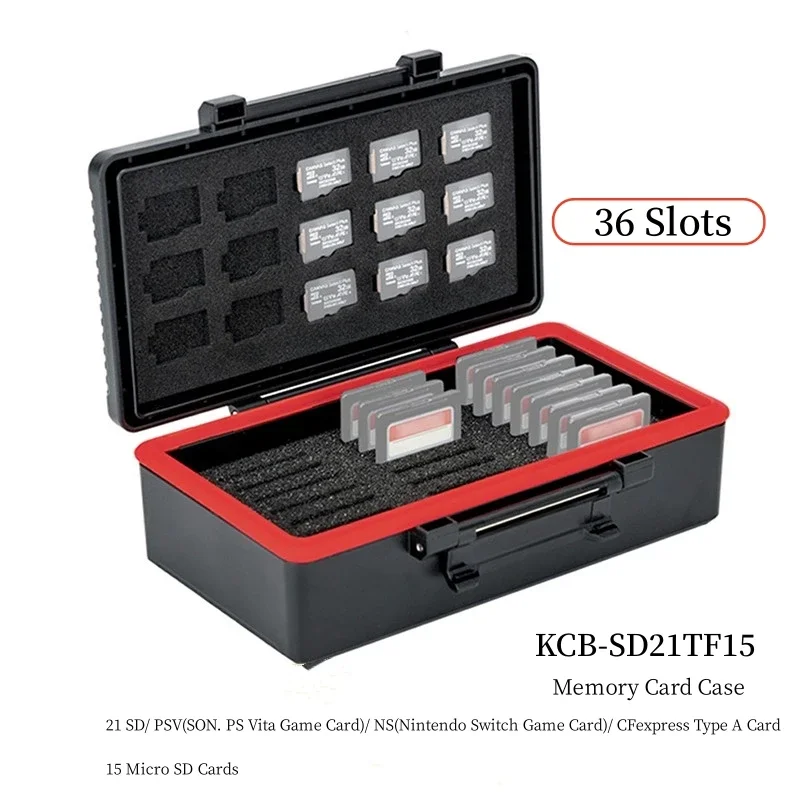 36 Slots Memory Card Case Game Card Holder Organizer for 21 SD PSV NS CFexpress Type A + 15 TF Micro SD Cards protect cards
36 Slots Memory Card Case Game Card Holder Organizer for 21 SD PSV NS CFexpress Type A + 15 TF Micro SD Cards protect cards