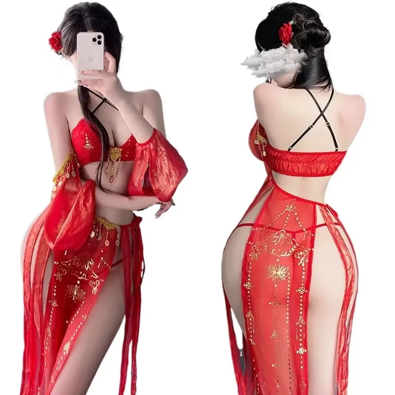 Chinese Style Tang Dynasty Hanfu Exotic Costume Sexy Lingerie Women's Role Play Lace Cosplay Costumes Maid Nightclub Uniform Set
Chinese Style Tang Dynasty Hanfu Exotic Costume Sexy Lingerie Women's Role Play Lace Cosplay Costumes Maid Nightclub Uniform Set