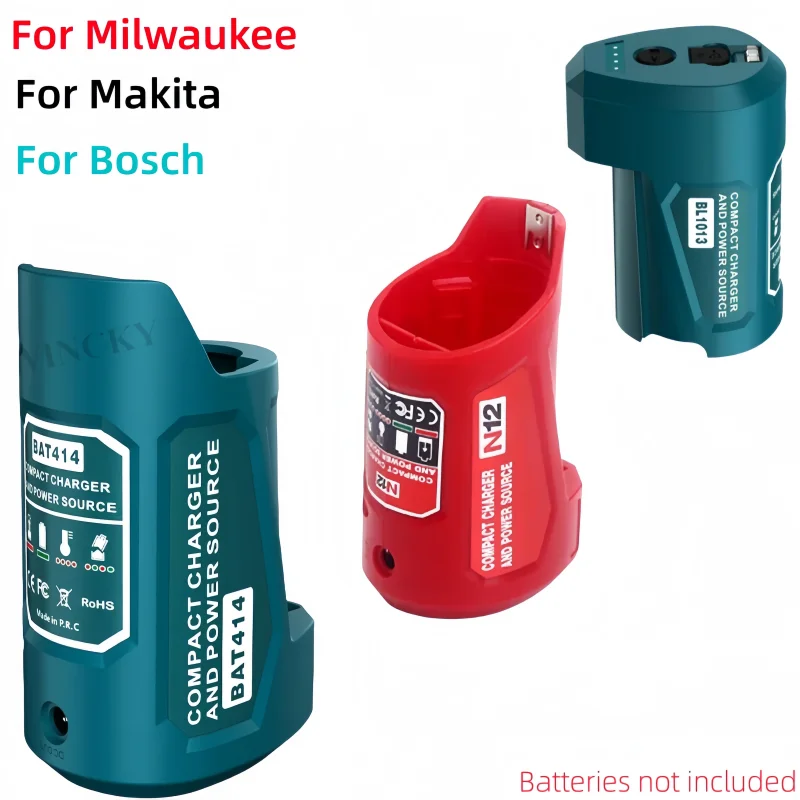 Portable power adapter for Milwaukee/ for Bosch/ for Makita 12V 10.8V Lithium battery power battery charger with USB port
Portable power adapter for Milwaukee/ for Bosch/ for Makita 12V 10.8V Lithium battery power battery charger with USB port