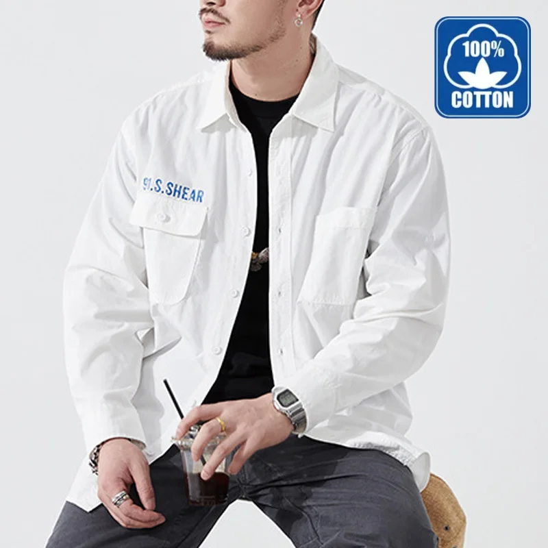 2023 Casual White Shirts Designer Clothes Men Long Sleeve 100% Cotton Cargo Work Basic Versatile Tops
2023 Casual White Shirts Designer Clothes Men Long Sleeve 100% Cotton Cargo Work Basic Versatile Tops