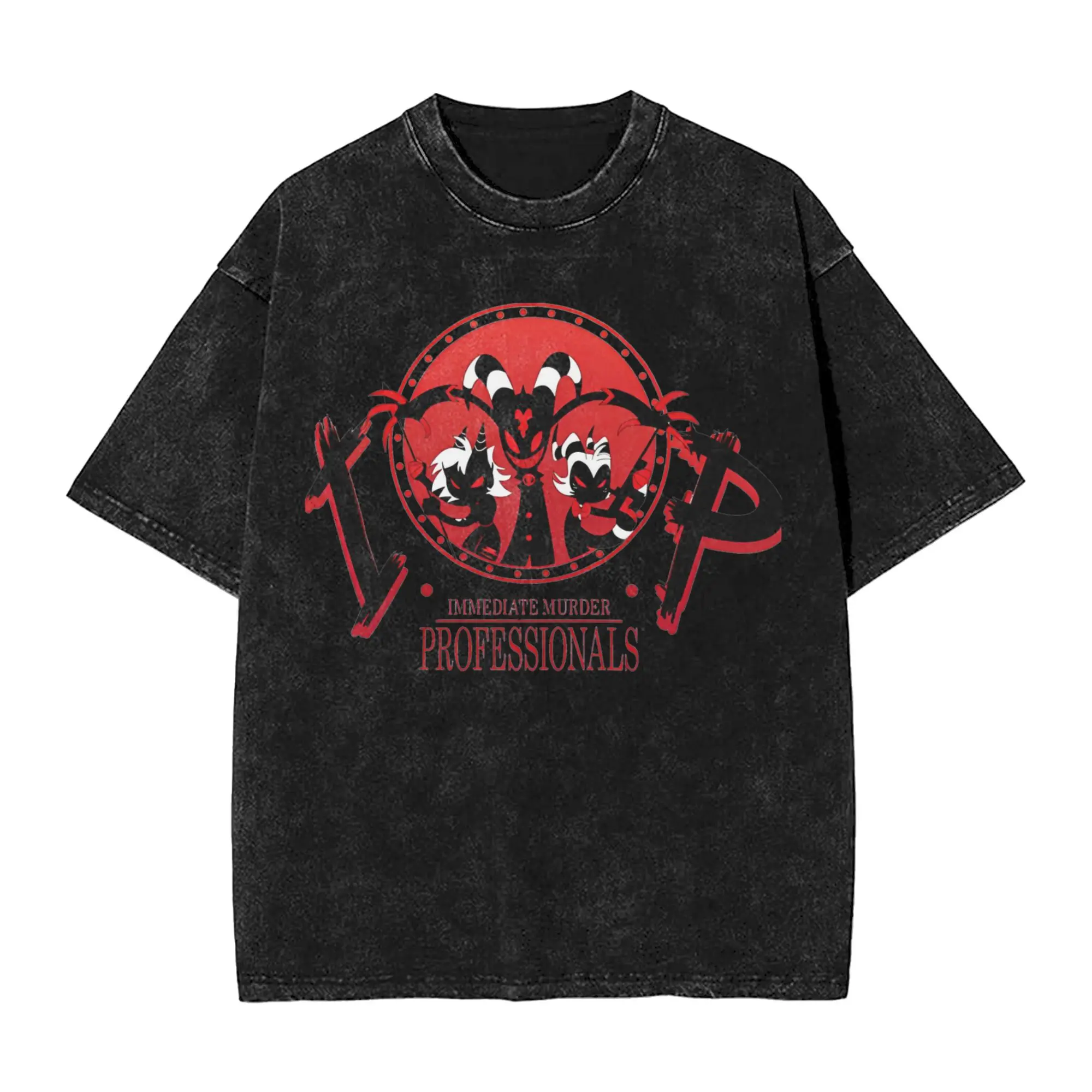 Cartoon Helluva T Shirts Hip Hop Washed Cotton Street T-Shirt Black Comedy Fashion Men Women Tops Streetwear Summer Tees
Cartoon Helluva T Shirts Hip Hop Washed Cotton Street T-Shirt Black Comedy Fashion Men Women Tops Streetwear Summer Tees