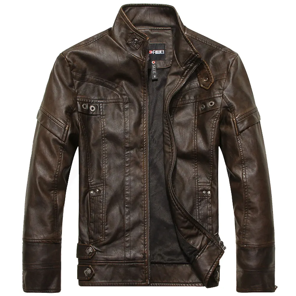 Мужская зимняя кожаная куртка из утолщенной искусственной кожи с воротником-стойкой, модная городская модель, с длинными рукавами, водонепроницаемая
Мужская зимняя кожаная куртка из утолщенной искусственной кожи с воротником-стойкой, модная городская модель, с длинными рукавами, водонепроницаемая